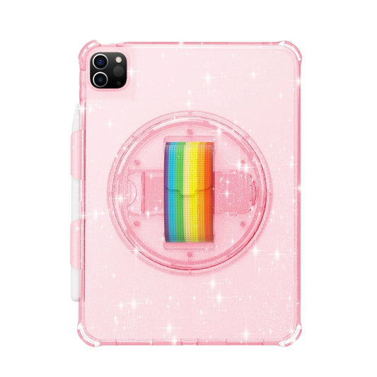 For iPad Pro 11 2022 / 2021 Terminator Shockproof Glitter Powder Tablet Case with Grip Strap(Pink) - iPad Pro 11 (2022/2021) Cases by buy2fix | Online Shopping UK | buy2fix