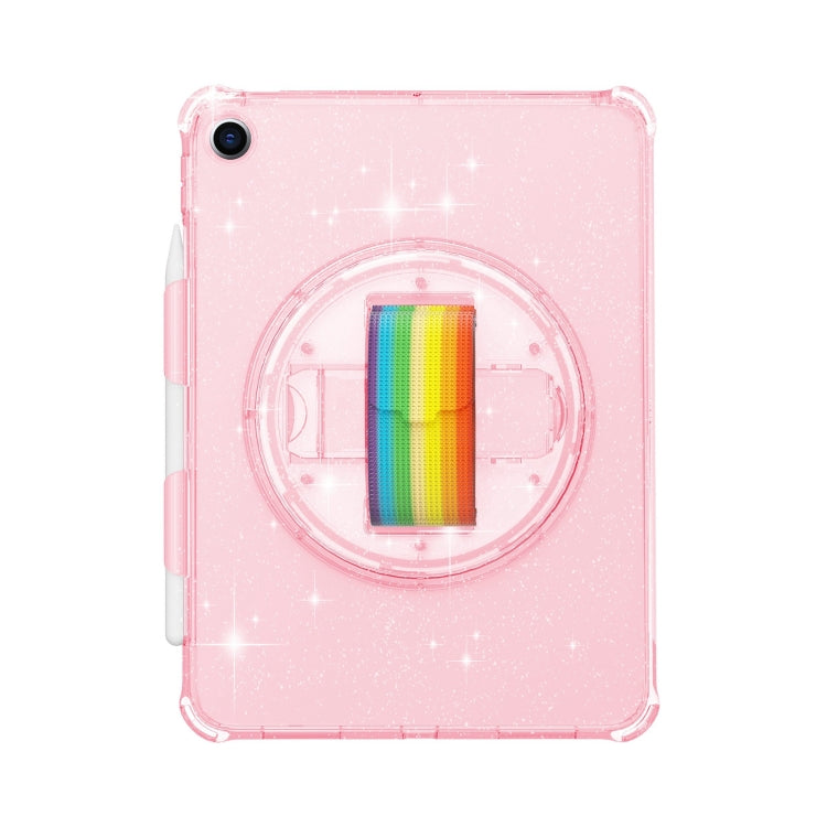 For iPad 10.2 2021 / 2020 / 10.5 Terminator Shockproof Glitter Powder Tablet Case with Grip Strap(Pink) - iPad Pro 11 (2022/2021) Cases by buy2fix | Online Shopping UK | buy2fix