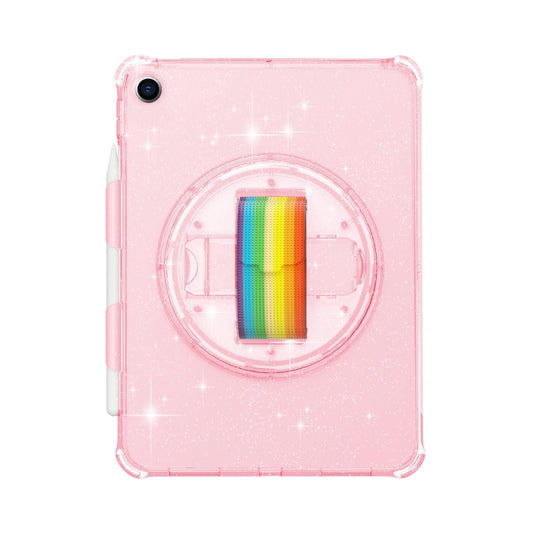 For iPad 10.2 2021 / 2020 / 10.5 Terminator Shockproof Glitter Powder Tablet Case with Grip Strap(Pink) - iPad Pro 11 (2022/2021) Cases by buy2fix | Online Shopping UK | buy2fix