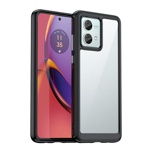 For Motorola Moto G84 Colorful Series Acrylic Hybrid TPU Phone Case(Black) by buy2fix