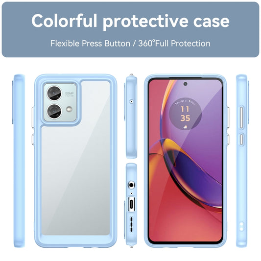 For Motorola Moto G84 Colorful Series Acrylic Hybrid TPU Phone Case(Blue) by buy2fix