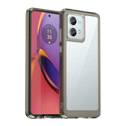 For Motorola Moto G84 Colorful Series Acrylic Hybrid TPU Phone Case(Transparent Grey) by buy2fix