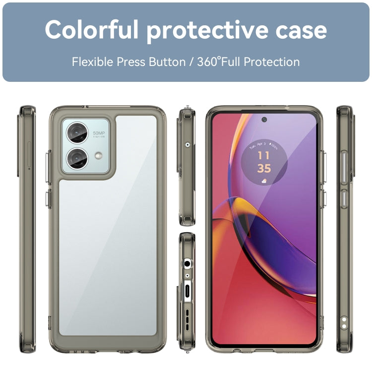 For Motorola Moto G84 Colorful Series Acrylic Hybrid TPU Phone Case(Transparent Grey) by buy2fix