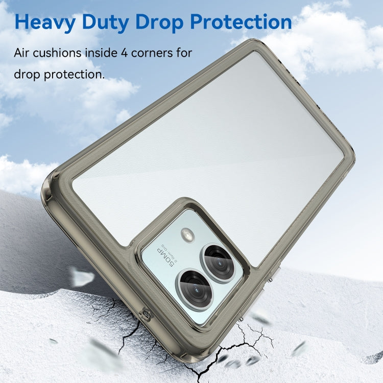 For Motorola Moto G84 Colorful Series Acrylic Hybrid TPU Phone Case(Transparent Grey) by buy2fix
