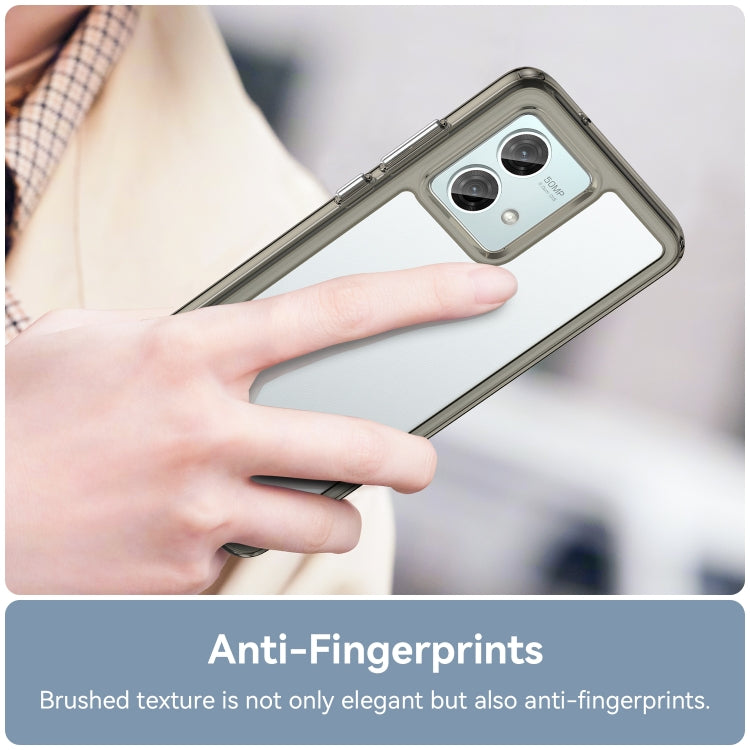 For Motorola Moto G84 Colorful Series Acrylic Hybrid TPU Phone Case(Transparent Grey) by buy2fix