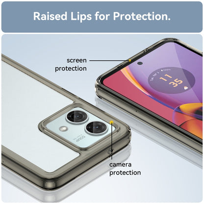 For Motorola Moto G84 Colorful Series Acrylic Hybrid TPU Phone Case(Transparent Grey) by buy2fix