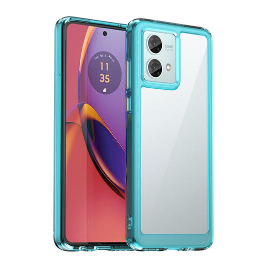 For Motorola Moto G84 Colorful Series Acrylic Hybrid TPU Phone Case(Transparent Blue) by buy2fix
