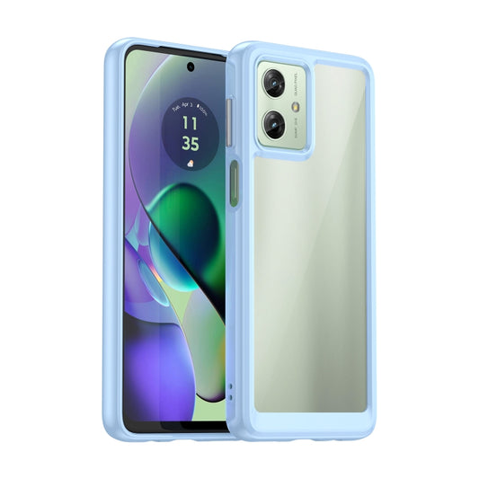For Motorola Moto G54 Global Colorful Series Acrylic Hybrid TPU Phone Case(Blue) by buy2fix