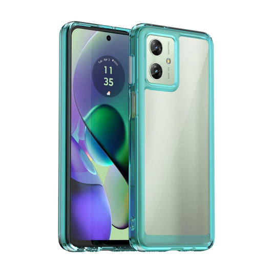 For Motorola Moto G54 Global Colorful Series Acrylic Hybrid TPU Phone Case(Transparent Blue) by buy2fix