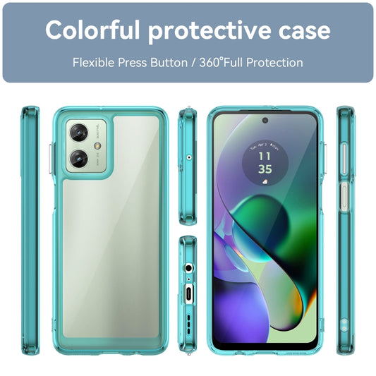 For Motorola Moto G54 Global Colorful Series Acrylic Hybrid TPU Phone Case(Transparent Blue) by buy2fix