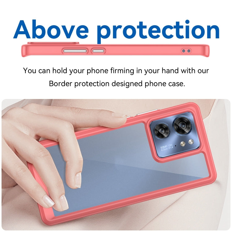 For Motorola Edge 2023 US Colorful Series Acrylic Hybrid TPU Phone Case(Red) by buy2fix