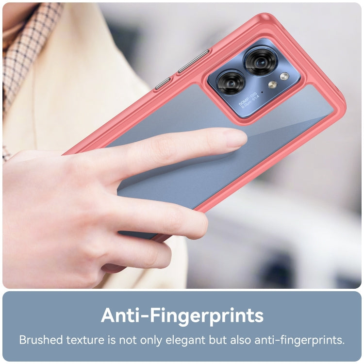 For Motorola Edge 2023 US Colorful Series Acrylic Hybrid TPU Phone Case(Red) by buy2fix