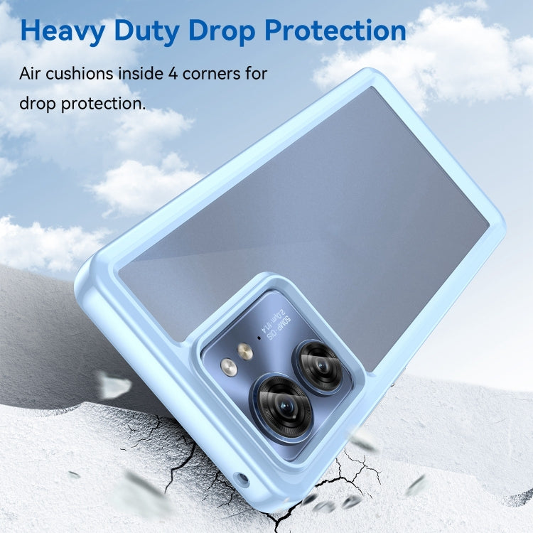 For Motorola Edge 2023 US Colorful Series Acrylic Hybrid TPU Phone Case(Blue) by buy2fix