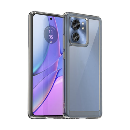 For Motorola Edge 2023 US Colorful Series Acrylic Hybrid TPU Phone Case(Transparent Grey) by buy2fix