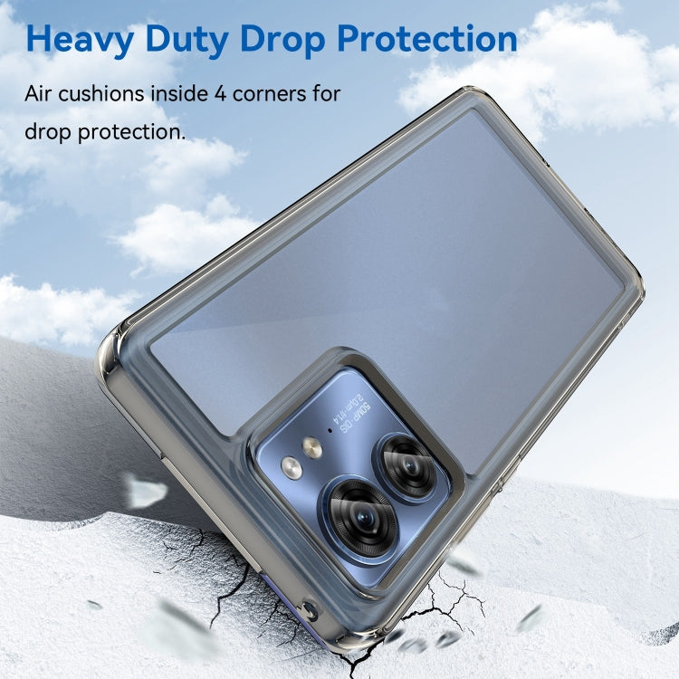 For Motorola Edge 2023 US Colorful Series Acrylic Hybrid TPU Phone Case(Transparent Grey) by buy2fix