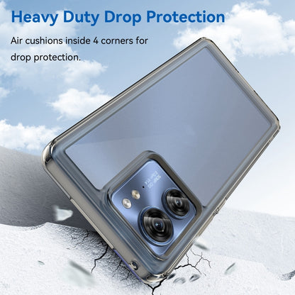 For Motorola Edge 2023 US Colorful Series Acrylic Hybrid TPU Phone Case(Transparent Grey) by buy2fix