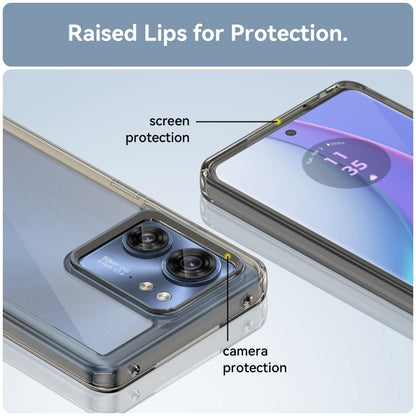 For Motorola Edge 2023 US Colorful Series Acrylic Hybrid TPU Phone Case(Transparent Grey) by buy2fix