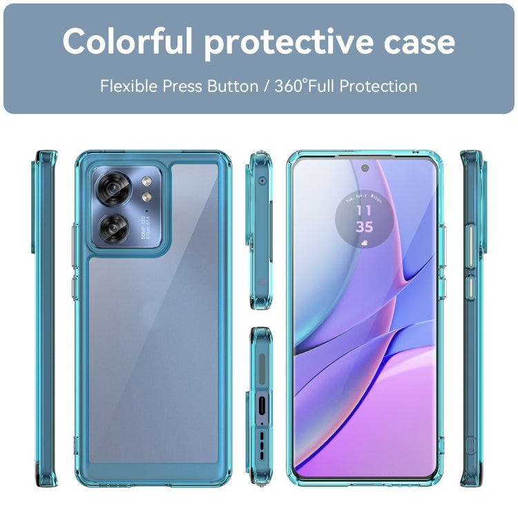 For Motorola Edge 2023 US Colorful Series Acrylic Hybrid TPU Phone Case(Transparent Blue) by buy2fix