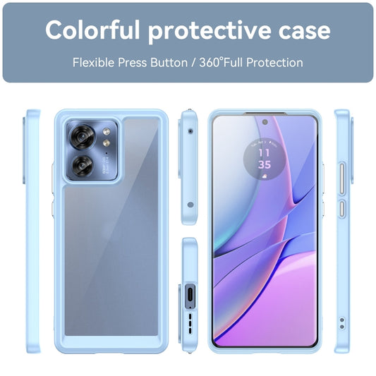 For Motorola Edge 2023 Global Colorful Series Acrylic Hybrid TPU Phone Case(Blue) by buy2fix