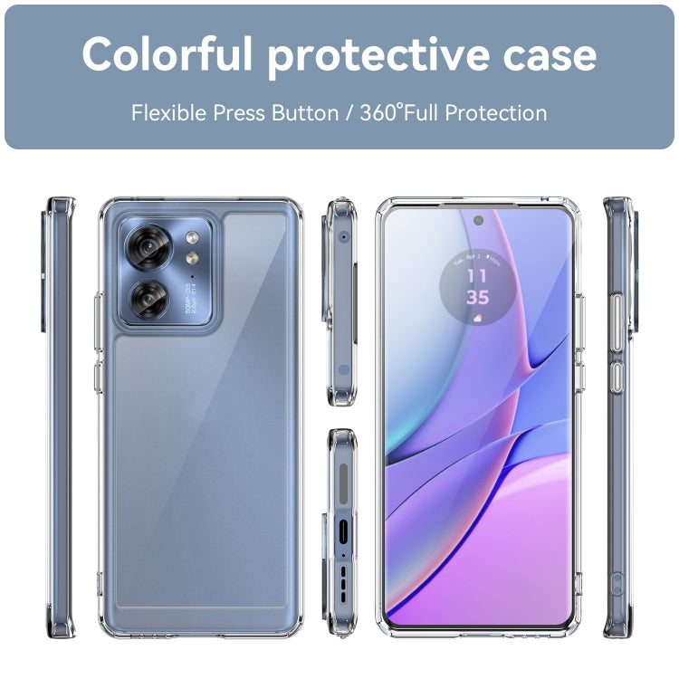 For Motorola Edge 2023 Global Colorful Series Acrylic Hybrid TPU Phone Case(Transparent) by buy2fix