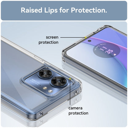 For Motorola Edge 2023 Global Colorful Series Acrylic Hybrid TPU Phone Case(Transparent) by buy2fix