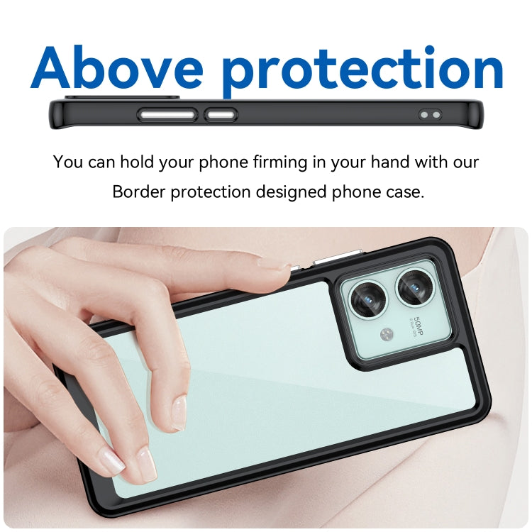 For Motorola Edge 40 Neo Colorful Series Acrylic Hybrid TPU Phone Case(Black) by buy2fix