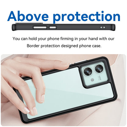 For Motorola Edge 40 Neo Colorful Series Acrylic Hybrid TPU Phone Case(Black) by buy2fix