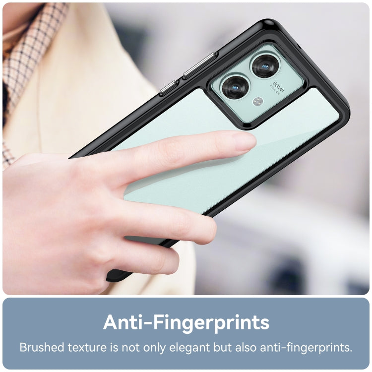 For Motorola Edge 40 Neo Colorful Series Acrylic Hybrid TPU Phone Case(Black) by buy2fix