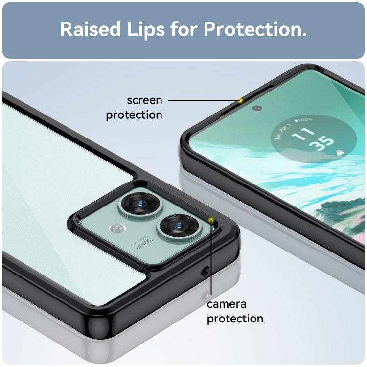 For Motorola Edge 40 Neo Colorful Series Acrylic Hybrid TPU Phone Case(Black) by buy2fix