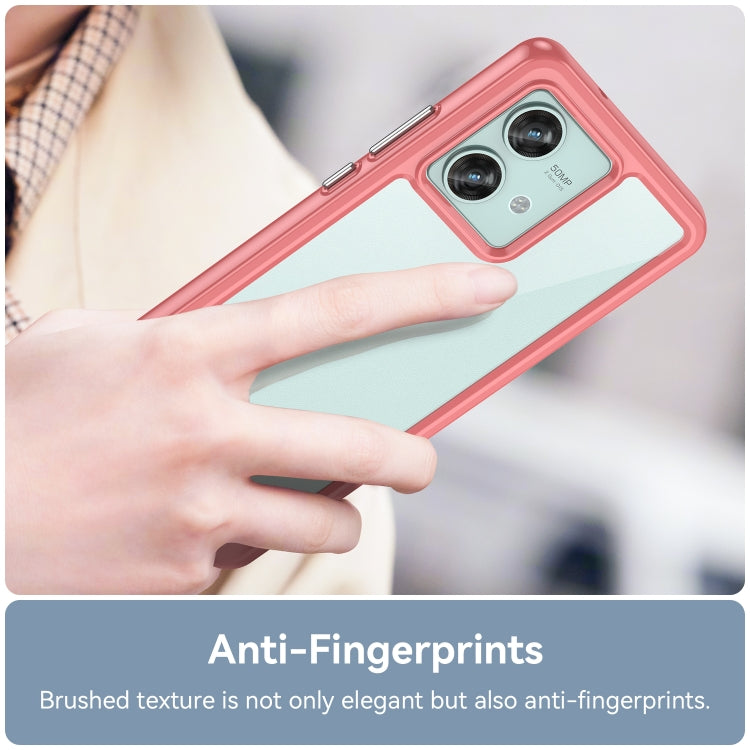 For Motorola Edge 40 Neo Colorful Series Acrylic Hybrid TPU Phone Case(Red) by buy2fix