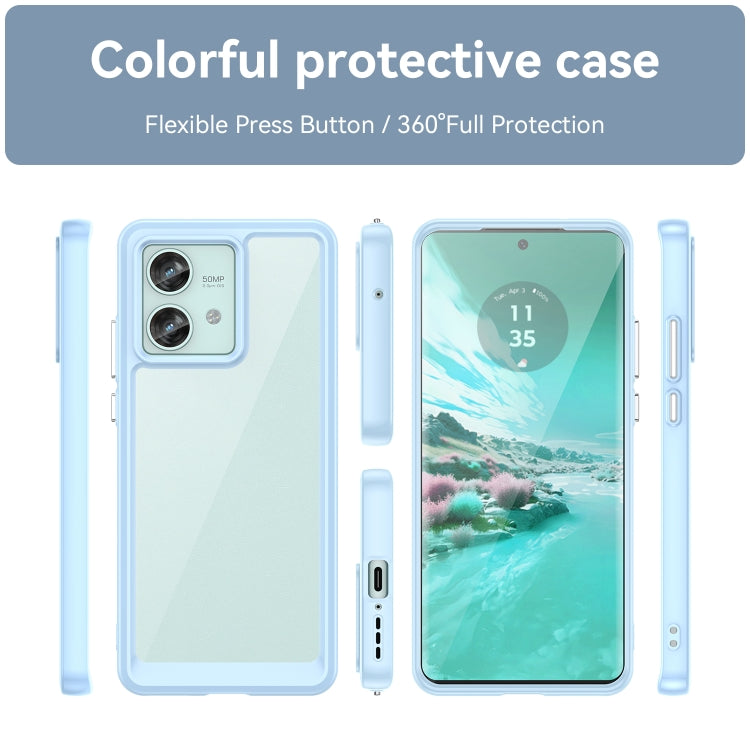For Motorola Edge 40 Neo Colorful Series Acrylic Hybrid TPU Phone Case(Blue) by buy2fix
