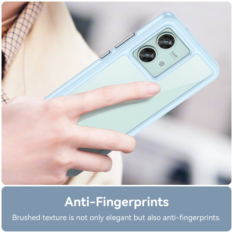 For Motorola Edge 40 Neo Colorful Series Acrylic Hybrid TPU Phone Case(Blue) by buy2fix