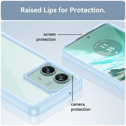 For Motorola Edge 40 Neo Colorful Series Acrylic Hybrid TPU Phone Case(Blue) by buy2fix