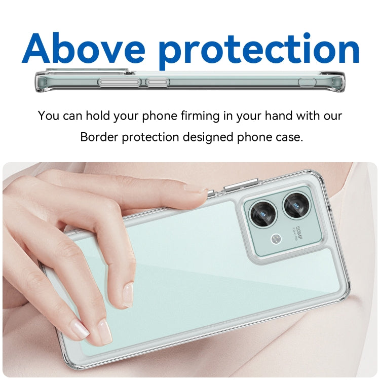 For Motorola Edge 40 Neo Colorful Series Acrylic Hybrid TPU Phone Case(Transparent) by buy2fix