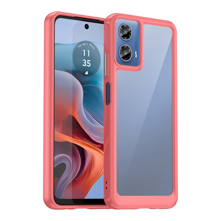 For Motorola Moto G34 Colorful Series Acrylic Hybrid TPU Phone Case(Red) by buy2fix