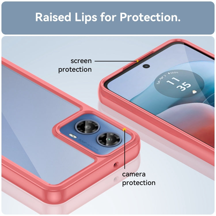 For Motorola Moto G34 Colorful Series Acrylic Hybrid TPU Phone Case(Red) by buy2fix