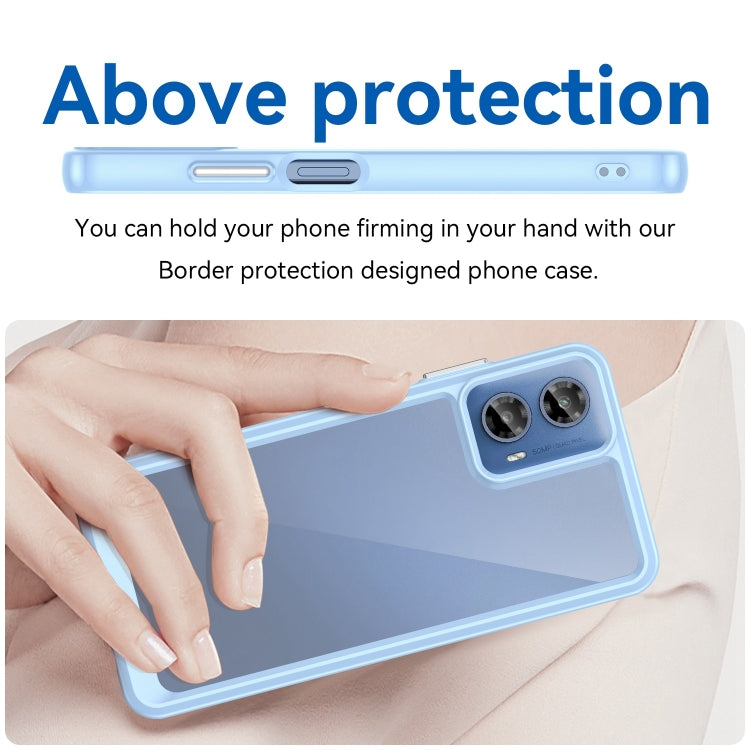 For Motorola Moto G34 Colorful Series Acrylic Hybrid TPU Phone Case(Blue) by buy2fix