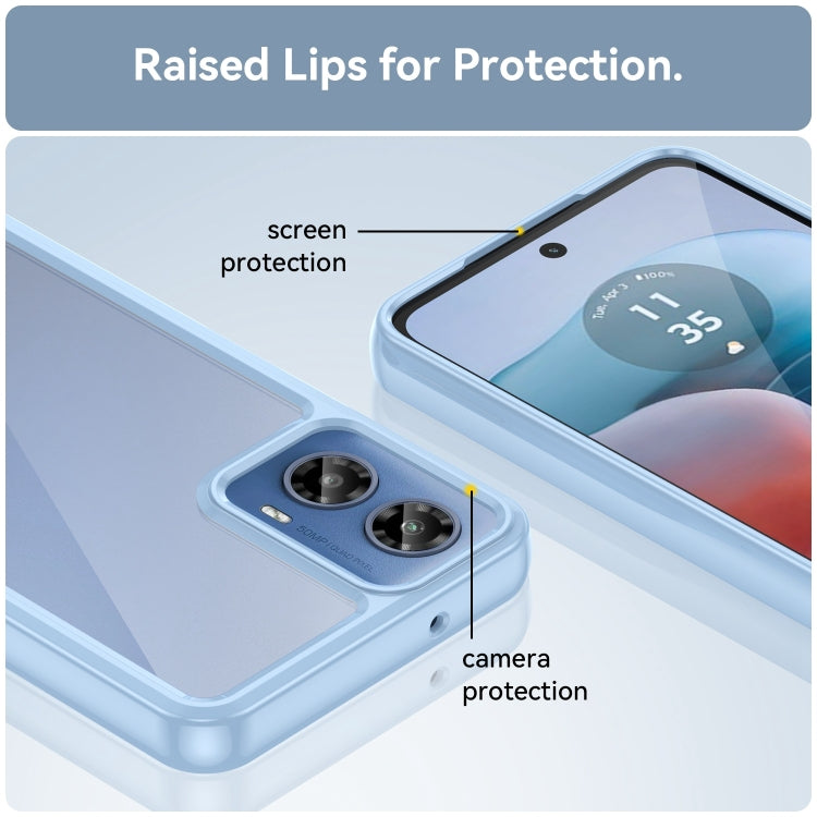 For Motorola Moto G34 Colorful Series Acrylic Hybrid TPU Phone Case(Blue) by buy2fix