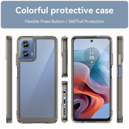 For Motorola Moto G34 Colorful Series Acrylic Hybrid TPU Phone Case(Transparent Grey) by buy2fix