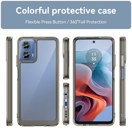 For Motorola Moto G34 Colorful Series Acrylic Hybrid TPU Phone Case(Transparent Grey) by buy2fix