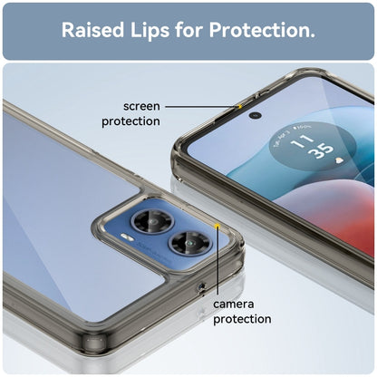 For Motorola Moto G34 Colorful Series Acrylic Hybrid TPU Phone Case(Transparent Grey) by buy2fix