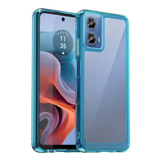For Motorola Moto G34 Colorful Series Acrylic Hybrid TPU Phone Case(Transparent Blue) by buy2fix