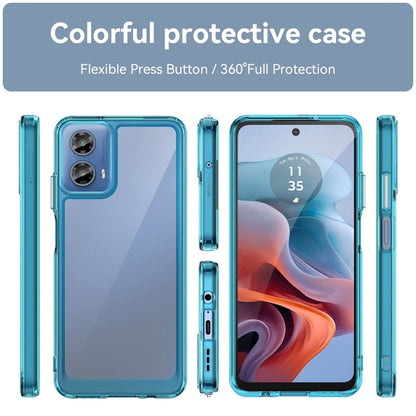 For Motorola Moto G34 Colorful Series Acrylic Hybrid TPU Phone Case(Transparent Blue) by buy2fix
