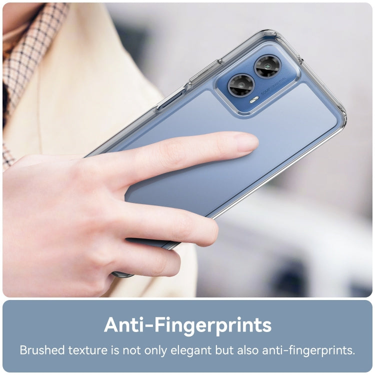 For Motorola Moto G34 Colorful Series Acrylic Hybrid TPU Phone Case(Transparent) by buy2fix