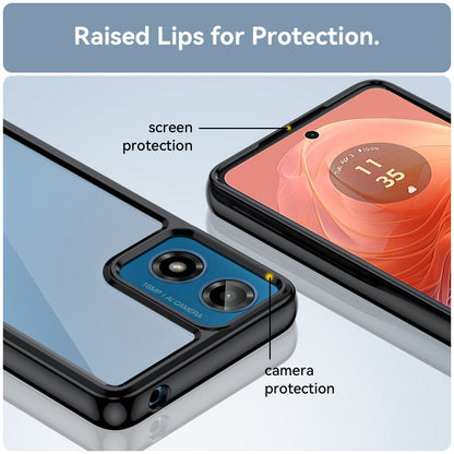 For Motorola Moto G04 Colorful Series Acrylic Hybrid TPU Phone Case(Black) by buy2fix