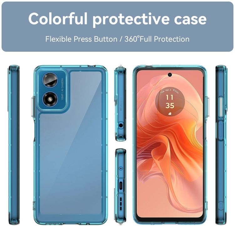 For Motorola Moto G04 Colorful Series Acrylic Hybrid TPU Phone Case(Transparent Blue) by buy2fix