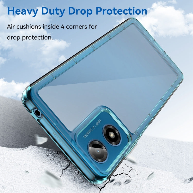 For Motorola Moto G04 Colorful Series Acrylic Hybrid TPU Phone Case(Transparent Blue) by buy2fix