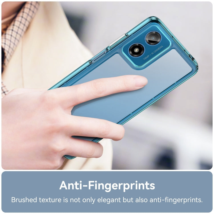For Motorola Moto G04 Colorful Series Acrylic Hybrid TPU Phone Case(Transparent Blue) by buy2fix
