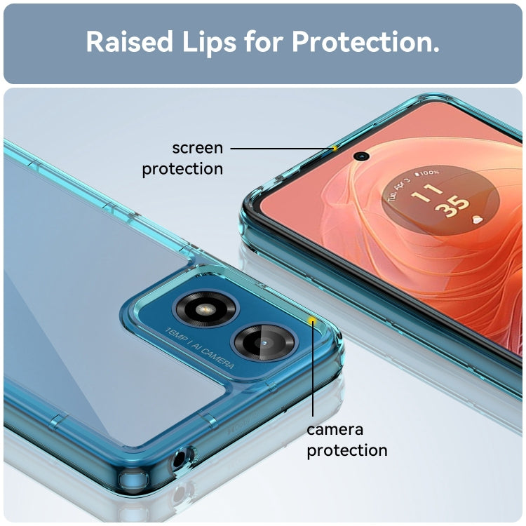 For Motorola Moto G04 Colorful Series Acrylic Hybrid TPU Phone Case(Transparent Blue) by buy2fix