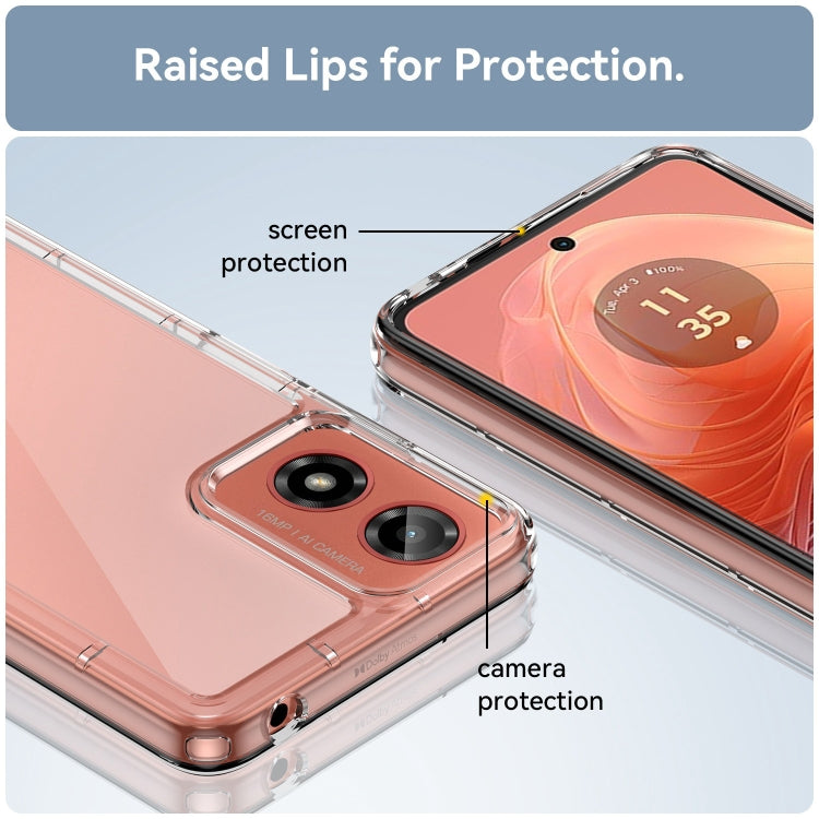 For Motorola Moto G04 Colorful Series Acrylic Hybrid TPU Phone Case(Transparent) by buy2fix